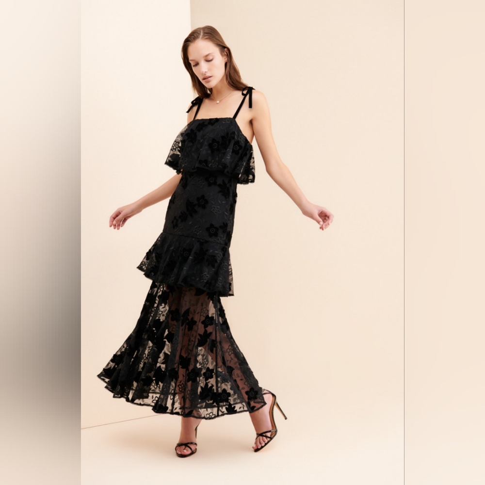 ML Monique Lhuillier Velvet Occasion Maxi Dress, Size 6